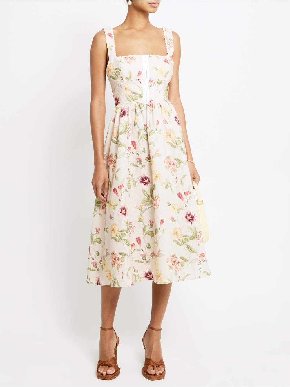 Marina Linen Midi Dress NWOT